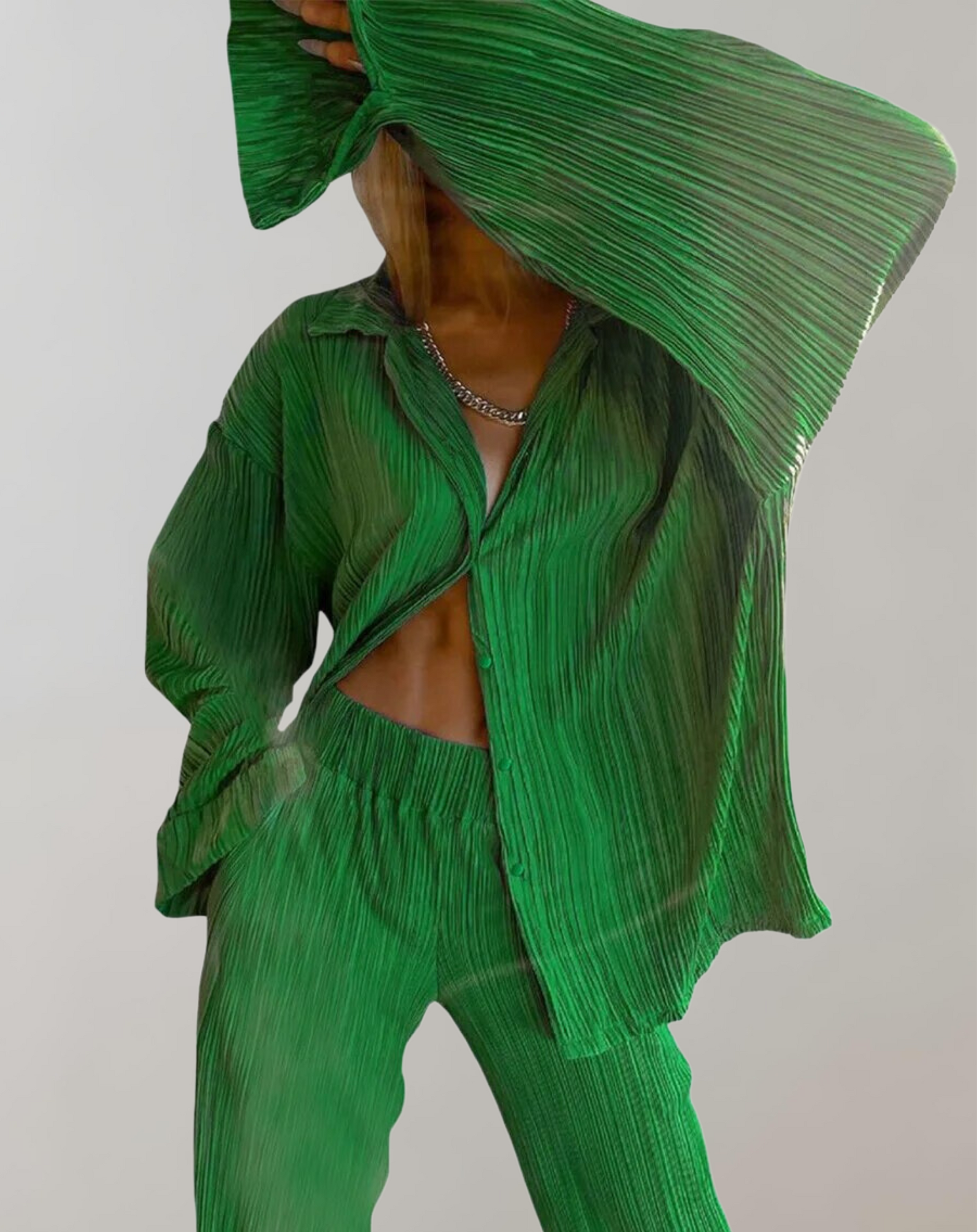 Kvinnors Byxor och Toppset Mjukt Tyg Elegant Design-3