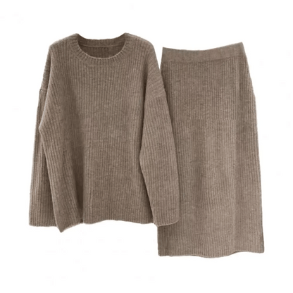 Kvinnors Tvådelad Uppsättning Stickad Mjuk Kvalitet-2