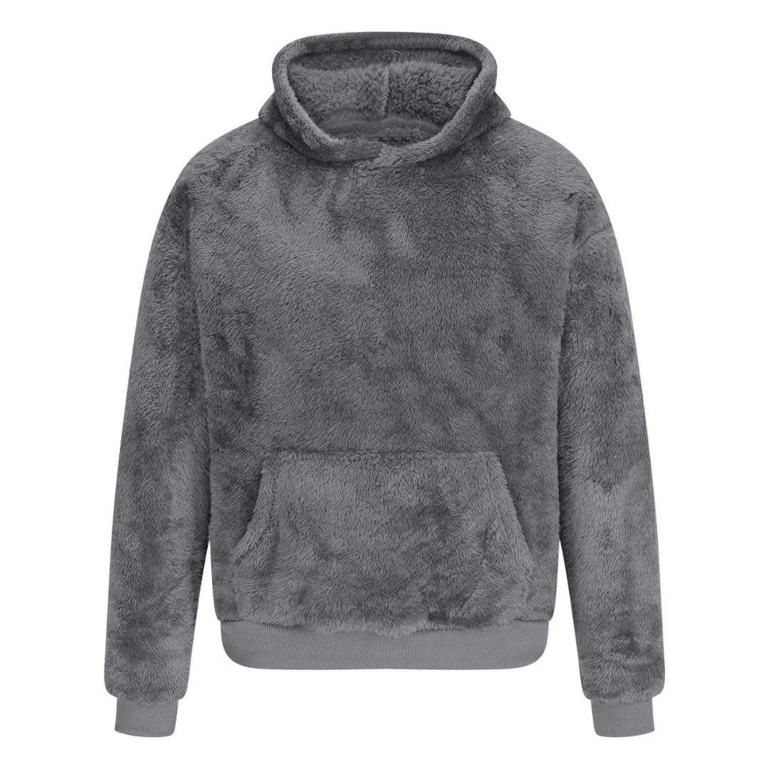 Hoodie Dam Fluffig Fleece Avslappnad Vinterkomfort-3