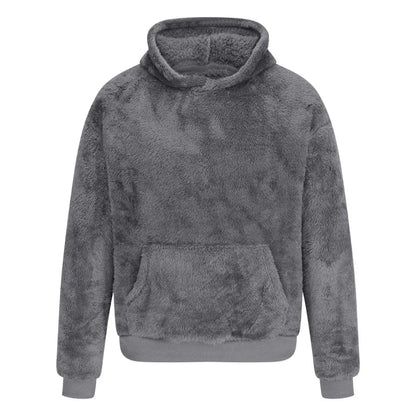Hoodie Dam Fluffig Fleece Avslappnad Vinterkomfort-3