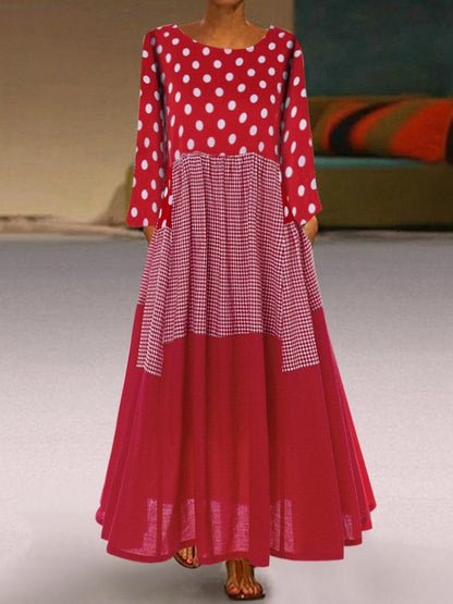 Variant image for Maxiklänning Dam med Spetsdetaljer A-linjeformad Bomull Viskos-15