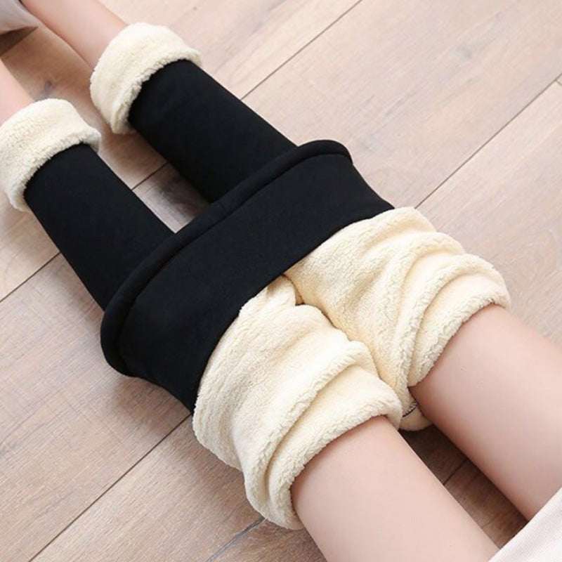 Fodrade Leggings Dam Hög Midja Mjuk Tyg-3