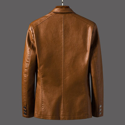 Herrjacka Läder Stilren Design Hållbarhet Flerskiktsfoder-2