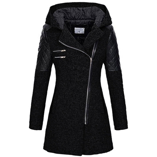 Dam Vinterjacka Halvlängd Modern Polyester Fleece-1