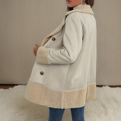 Dam Kappa Fuzzy Trim Elegant Design Varm Normal Passform-4