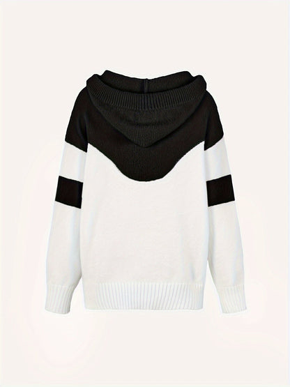 Dam Färgblock Hoodie Justerbar Huva Hållbart Tyg-5