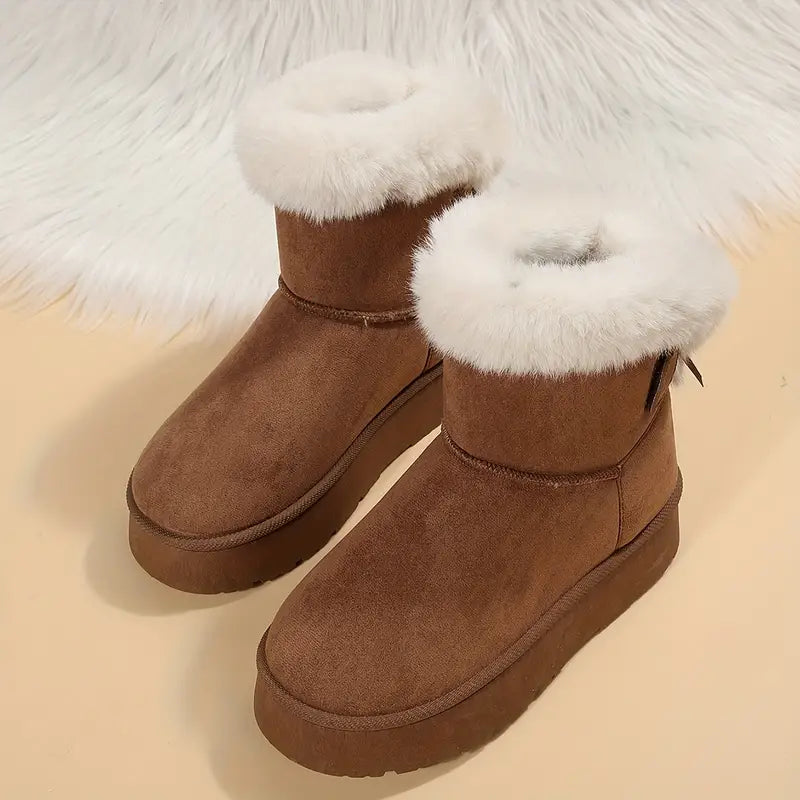 Kvinnors Ankelstövlar Mocka Elegant Design Värmeskydd Halkfri Sula-3