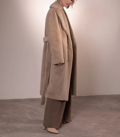 Lång Vinterjacka Dam Varm Design Högkvalitativ Textil-3