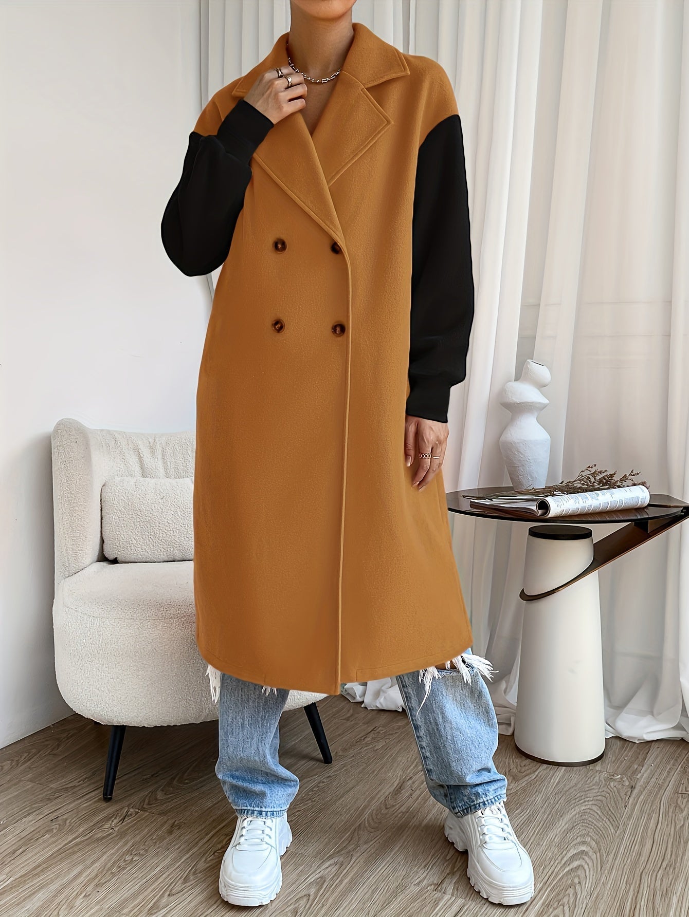 Dam Trenchcoat Vindtät Design med Bälte i Högkvalitativt Material-5
