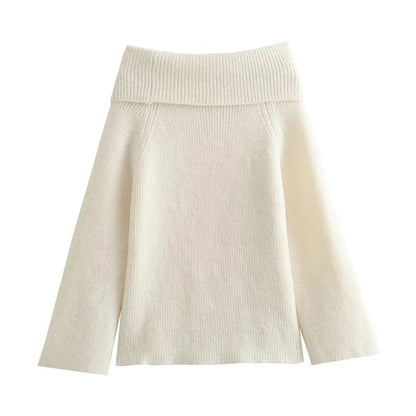 Variant image for Kvinnors Off Shoulder Tröja Chic Mjuk Blandning-10