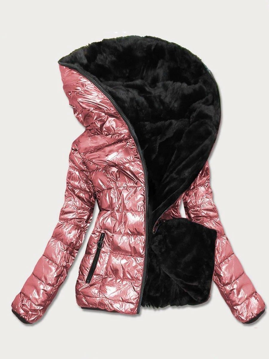 Damjacka Fodrad Med Pälsfoder Quiltad Design För Kalla Dagar-4