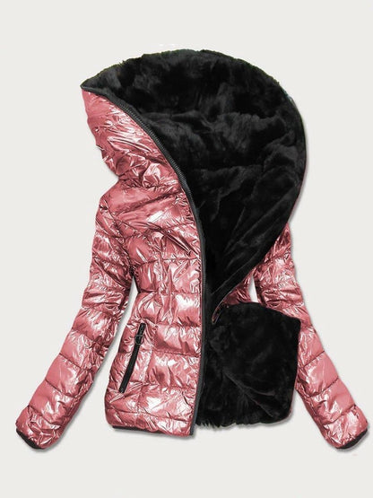 Damjacka Fodrad Med Pälsfoder Quiltad Design För Kalla Dagar-4