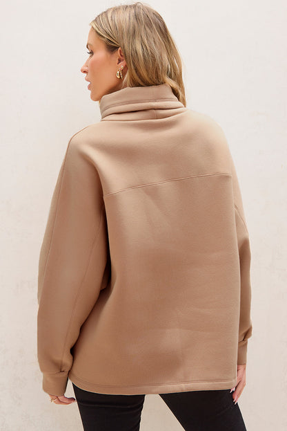 Stickad Dam Tröja Turtleneck Klassisk Andningsbart Material 8