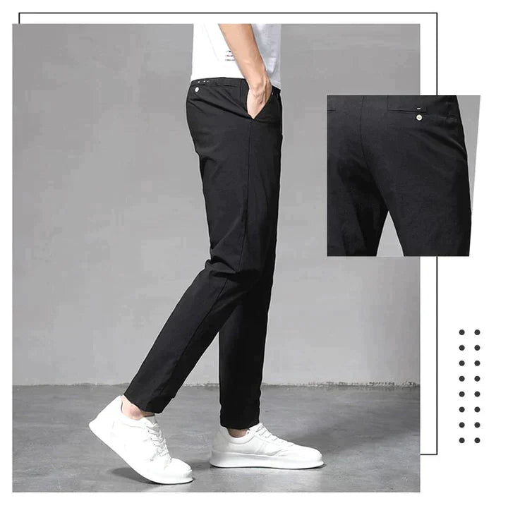 Dam Byxor Elastiska Hög Midja Modern Design Bomull-2