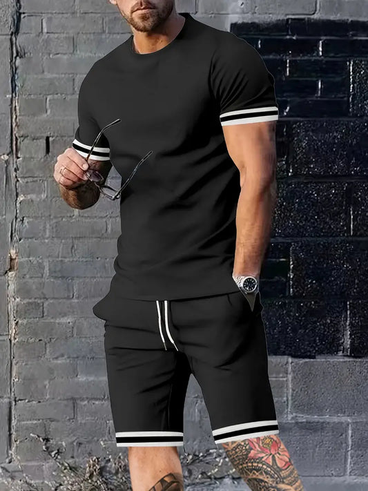Dam Sportig Uppsättning T-shirt och Shorts i Mjuk Bomull-1
