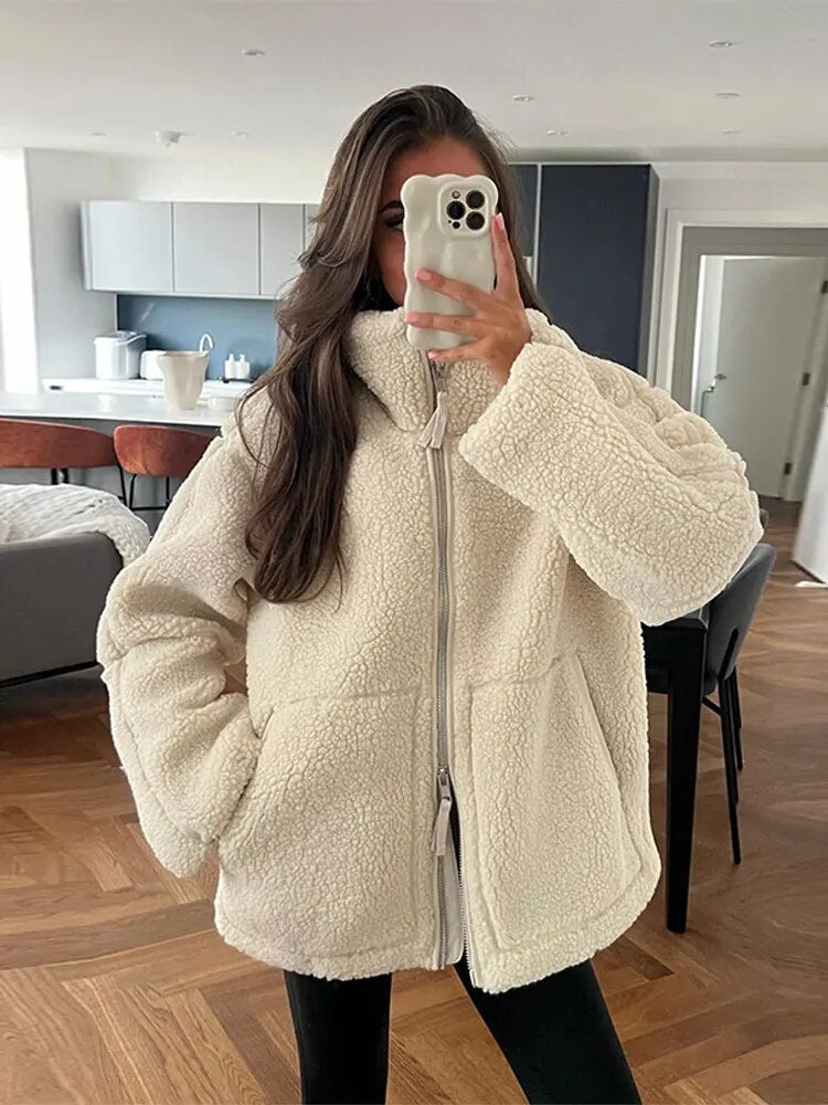 Vinterjacka Dam Urban Fleece Hög Krage-1