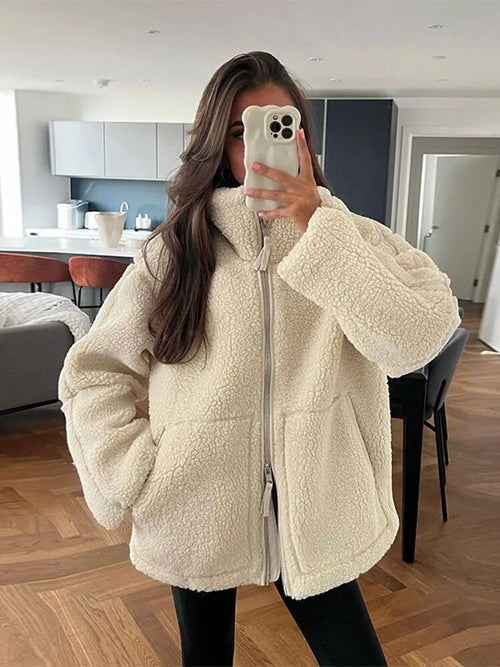 Vinterjacka Dam Urban Fleece Hög Krage-1