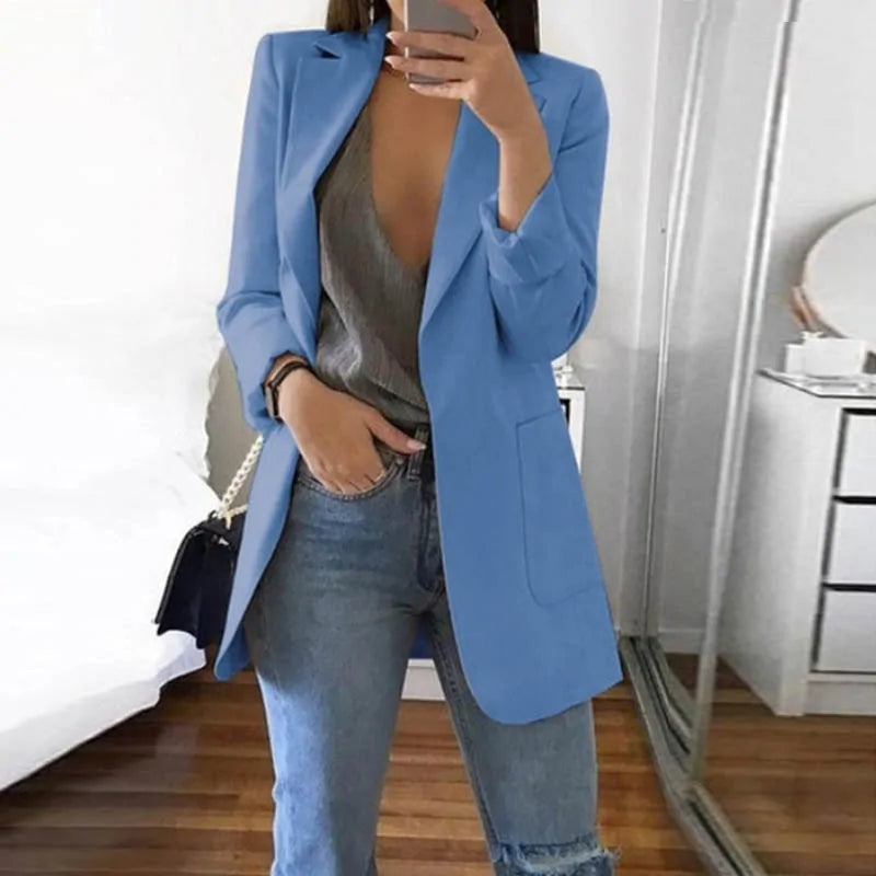 Dam Blazer Modern Design Ullmix Elegant och Tidlös-3
