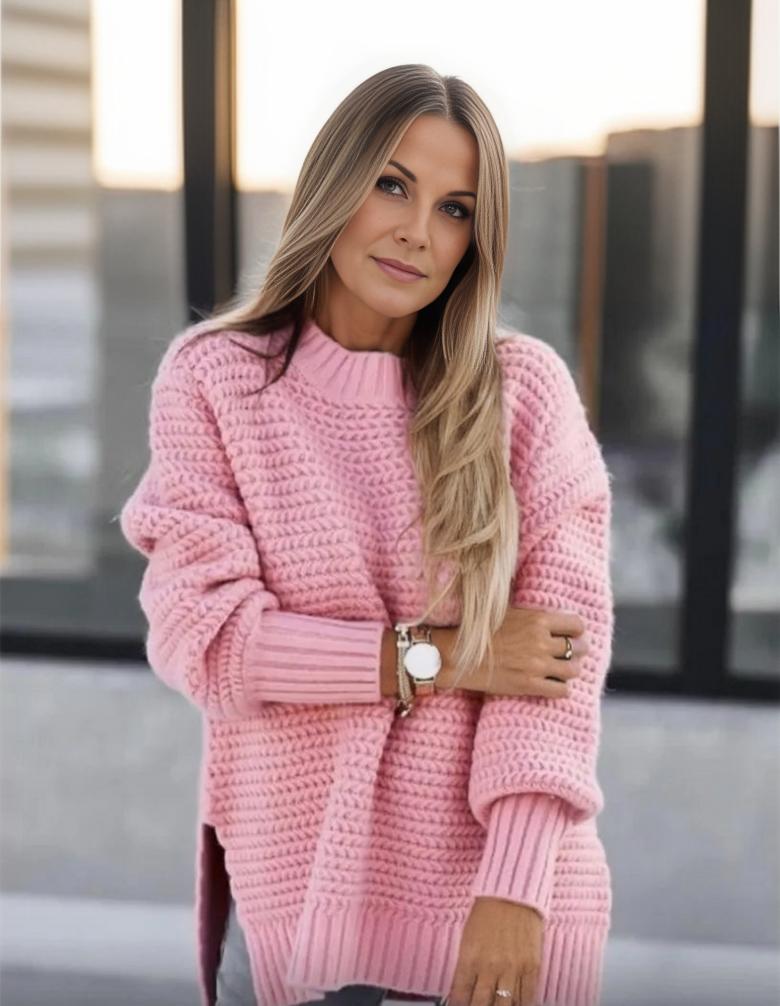 Variant image for Stickad Dam Tröja Oversized Mjuk Vaffelmönster-25