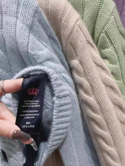 Dam Ulltröja Klassisk Stil Mjuk Ull-2