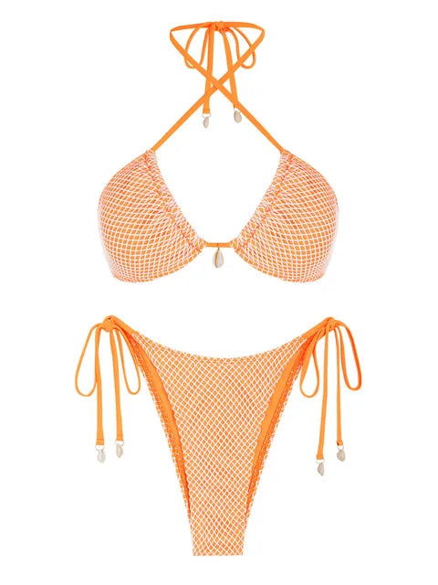 Trendig Bikini för Dam i Nylon och Spandex – Bekväm Passform och Flera Storlekar, Perfekt för Strand och Pool 4