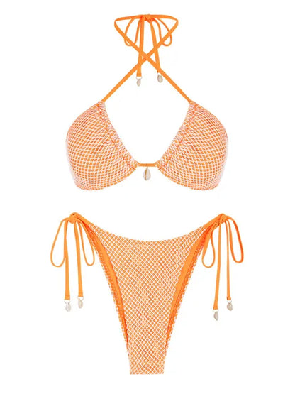 Trendig Bikini för Dam i Nylon och Spandex – Bekväm Passform och Flera Storlekar, Perfekt för Strand och Pool 4