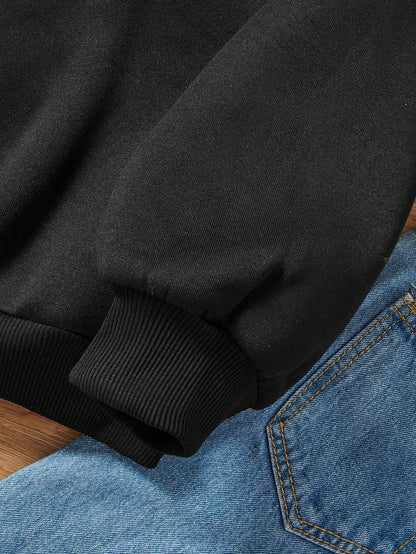 Dam Oversized Hoodie Mönster Mjuk Polyester-4