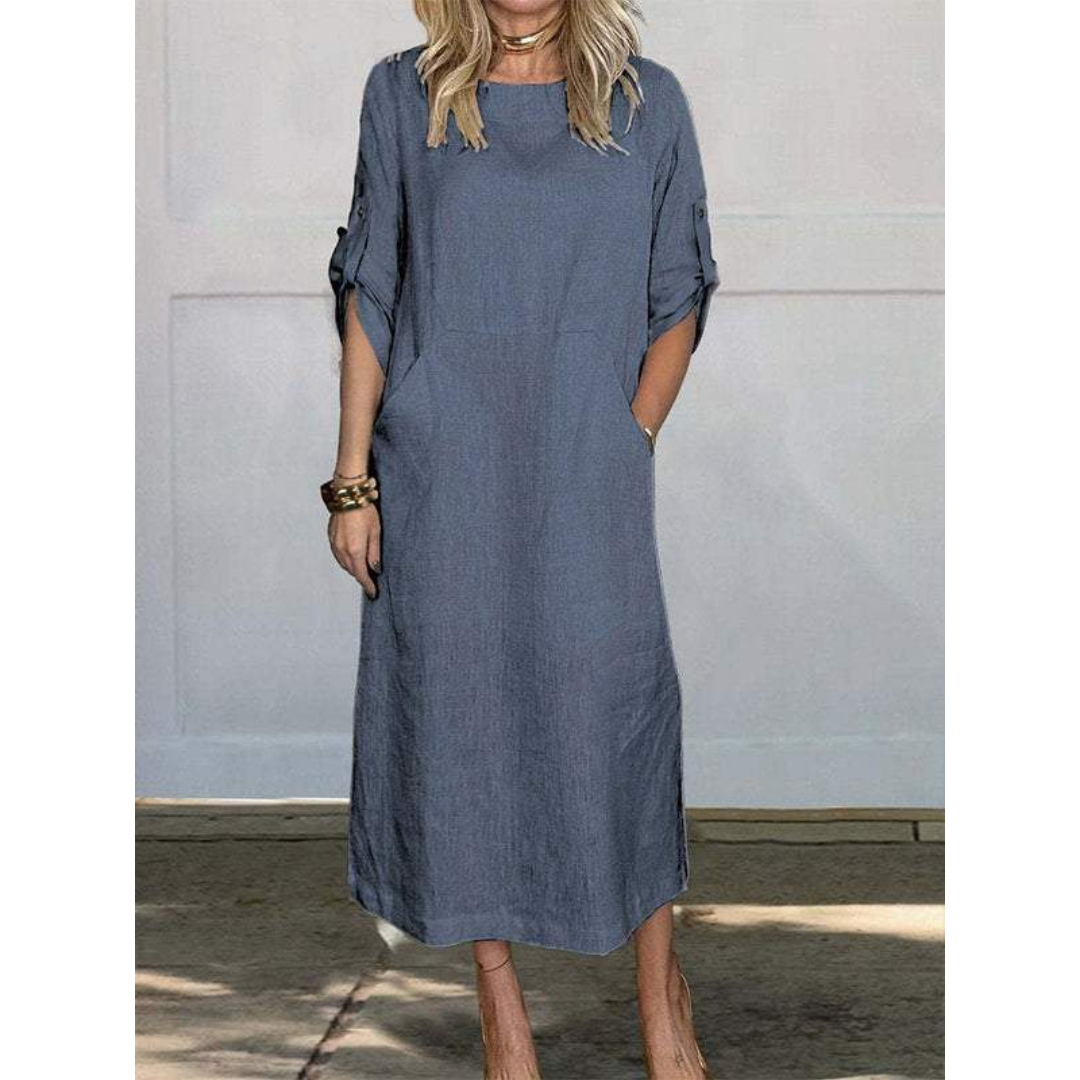 Variant image for Dam Fritidsklänning Choppy Snitt 100% Bomull Långärmad-13