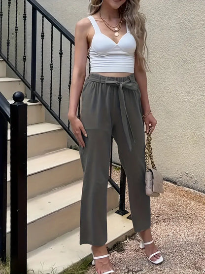 Variant image for Snygga Byxor Dam Med Resår I Midjan Avslappnad Bomull-31