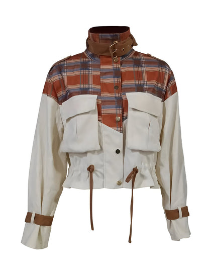 Damenjacke Wendbar Trendy Karo in Weichem Wärmendem Stoff-1