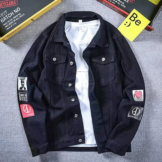 Jeansjacka Dam med Lapptäckningsdetaljer i Slitstark Denim 1