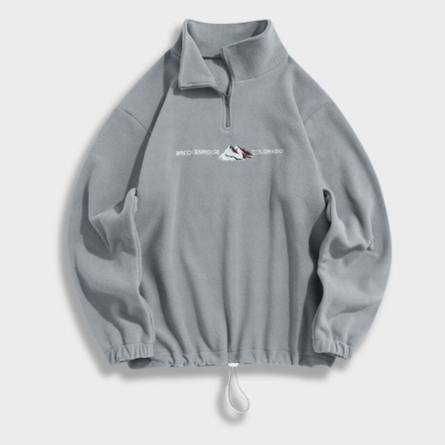 Dam Tröja Halv Zip Lätt Bomull Relaxed Fit-2