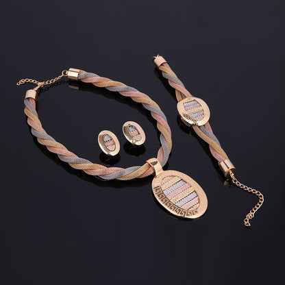 Kvinnors Smyckeset Halsband Örhängen Armband i Legering med Diamanter-4