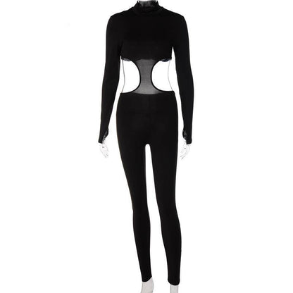 Dam Jumpsuit Monokrom Figurnära Polyester-4