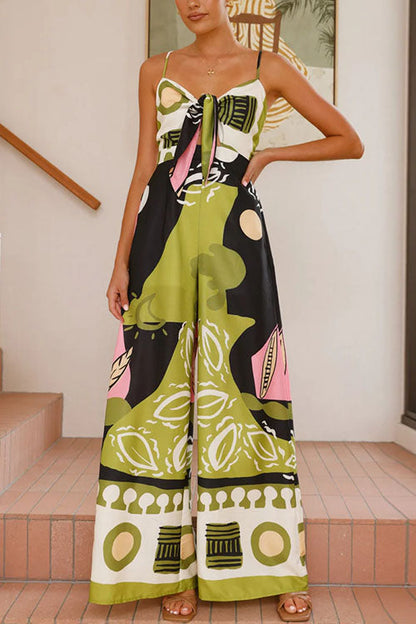 Dam Jumpsuit Utskuren Design Bred Ben Bomull Polyester-1