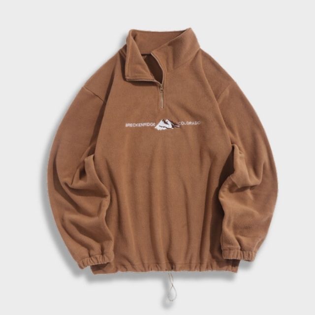 Dam Tröja Halv Zip Lätt Bomull Relaxed Fit-6