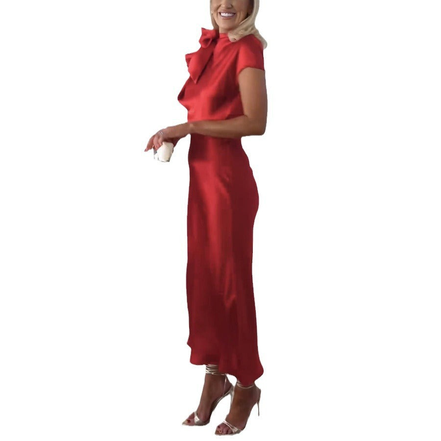 Fina Dam Klänningar Satin Elegant Normal Passform-5