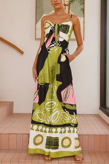 Dam Jumpsuit Utskuren Design Bred Ben Bomull Polyester-2