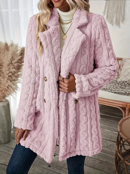 Kvinnor Lång Kappa Mysig Polyester-5