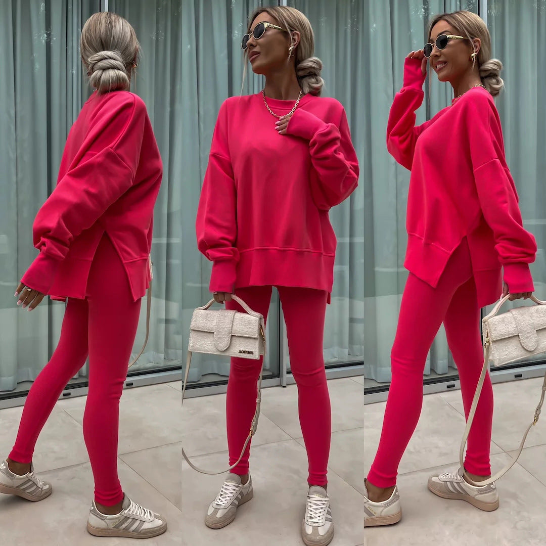 Kvinnors Avslappnad Vinteruppsättning med Långa Ärmar – Hållbar Polyester, Modern Design för Kalla Dagar 2