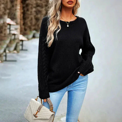 Variant image for Kvinnors Tröja Klassisk Flätmönster Mjuk Akrylblandning-5