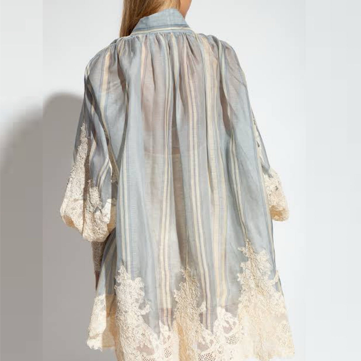 Kvinnors Mini Klänning med Lantern Ärmar och Spetsdetaljer Polyester-2