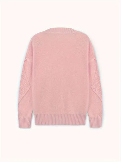 Lång Kofta Dam Avslappnad V-ringning Mjuk Material-5