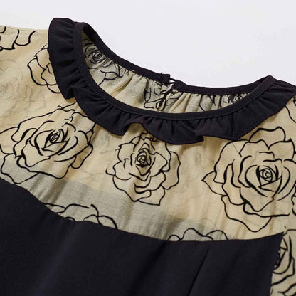 Damklänning Midi med Fyllda Ruffles Polyester-6