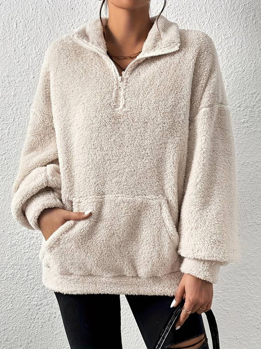 Damjacka Stilren Design med Ficka Polyester-1