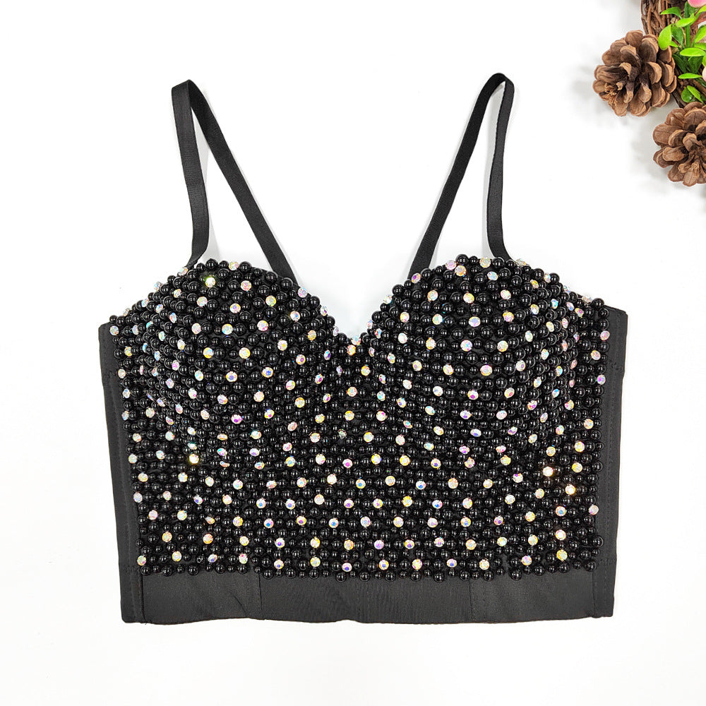 Damväska Crossbody Fyrkantig Acetatfiber med Magnetisk Snäppkedja-4