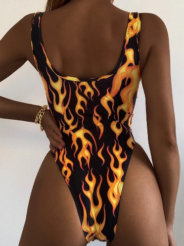 Dam Strandklänning Flammönster Lätt Polyester-2