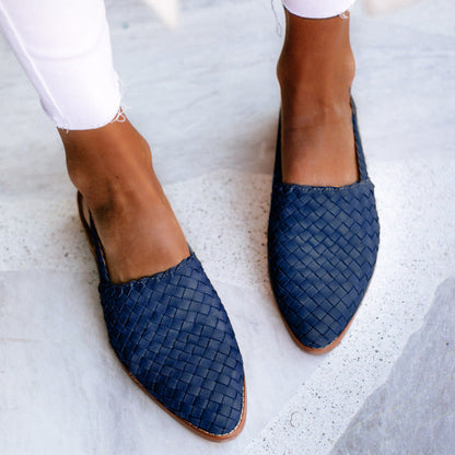 Dam Sandaler Platta Syntetiskt Läder Elegant Design-3