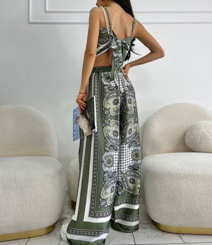 Jumpsuitklänning för Dam med Justerbara Spaghetti Bärare och Lätt Material – Avslappnat Snitt, Livligt Tryck, Perfekt för Sommar 11