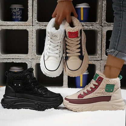 Dam Stövlar Elegant Vinterstil Läder med Värmande Foder 5